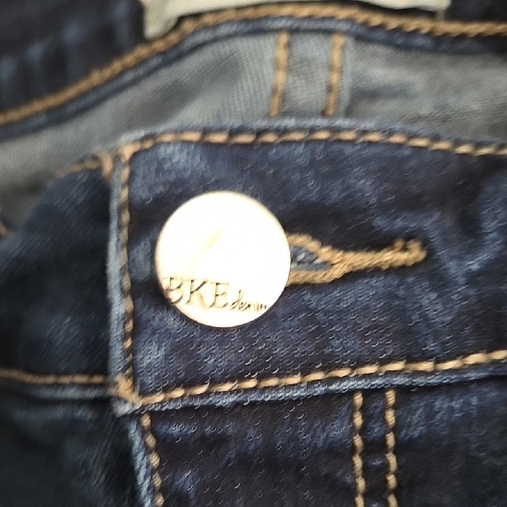 BKE Blue Straight Leg Jeans with Classic Fading - Picture 7 of 10